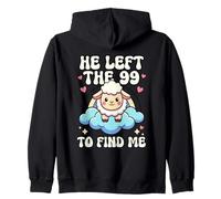 He Left The 99 To Find Me Kawaii Sheep Cloud Rainbow Zip Hoodie