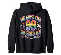 He Left The 99 To Find Me Lost Sheep Christian Retro 70s Zip Hoodie