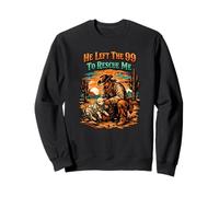 He Left The 99 To Rescue Me Cowboy Western Luke 15 Christian Sweatshirt