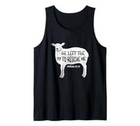He Left The 99 to Rescue Me Matthew 18:12 Lamb Christian Tank Top
