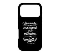 He Let Us Not Love With Words Bible Verse Quote Christian Case for iPhone 17 Pro