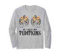 He Likes My Pumpkins I Like His Broomstick Halloween Couples Long Sleeve T-Shirt