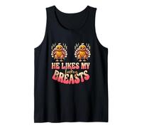 He Likes My Turkey Breasts Couple Matching Thanksgiving Tank Top