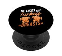 HE LIKES MY Turkey BREASTS Funny Couple Matching PopSockets Adhesive PopGrip