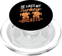 HE LIKES MY Turkey BREASTS Funny Couple Matching PopSockets PopGrip for MagSafe