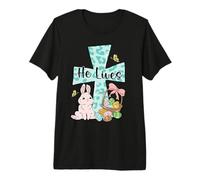 He Lives Easter Bunny Easter Basket Christian Cross Premium T-Shirt