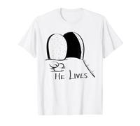 He Lives Empty Tomb Faith Christian Value Graphic T-Shirt, Men, White, M