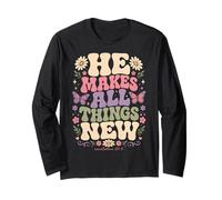 He Makes All Things New Revelation 21 5 Bible Scripture Long Sleeve T-Shirt