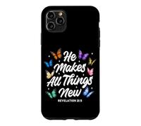 He Makes All Things New Revelation Bible Verse Butterflies Case for iPhone 11 Pro Max