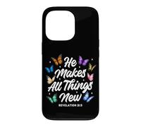He Makes All Things New Revelation Bible Verse Butterflies Case for iPhone 13 Pro