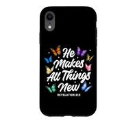 He Makes All Things New Revelation Bible Verse Butterflies Case for iPhone XR
