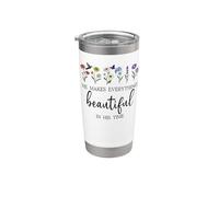 He Makes Everything Beautiful in Time Wildflower God Quote Stainless Steel Insulated Tumbler