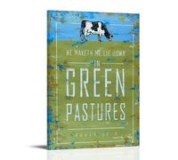 He Makes Me Lie Down in Green Pastures Creative Waterproof Decorative Paintings Free of Framing Directly Pasted with Moisture-proof And Anti Fouling Materials Living Room Bedroom Hanging Paintings Art