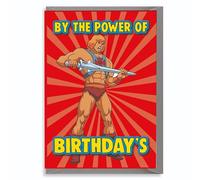 He Man Funny 80s Cartoon Birthday Card For Him IN131 | Masters Of The Universe Inspired, Retro Hero, Humour Card