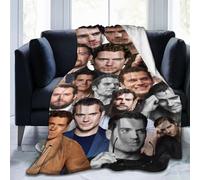 He-nry Cavill Collage Blanket Soft Flannel Throw Blankets for Living Room Bedroom Dorm Decor 40""X30"", Black387