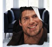 He-nry Cavill Collage Blanket Soft Flannel Throw Blankets for Living Room Bedroom Dorm Decor 50""X40"", Black262