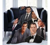 He-nry Cavill Collage Blanket Soft Flannel Throw Blankets for Living Room Bedroom Dorm Decor 50""X40"", Black263