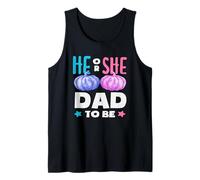 He Or She Dad to Be Pumpkin Halloween Gender Reveal Fall Tank Top