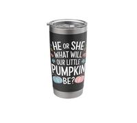 He Or She What Will Our Little Pumpkin Be Stainless Steel Insulated Tumbler
