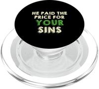 He Paid The Price for your Sins Christian Faith Cross PopSockets PopGrip for MagSafe