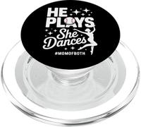 He Plays She Dances Mom Of Both Sports Mom Baseball Dance PopSockets PopGrip for MagSafe