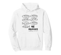 He Provides Loaves and Fish Christian Matthew 14:13-21 Faith Pullover Hoodie