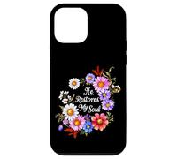 He Restores My Soul Bible Verse Christian Floral Women Case for iPhone 12 mini