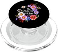 He Restores My Soul Bible Verse Christian Floral Women PopSockets PopGrip for MagSafe