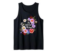 He Restores My Soul Bible Verse Christian Floral Women Tank Top