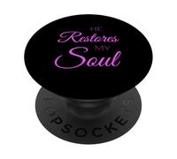He Restores My Soul Bible Verse Lord God Jesus Scripture Art PopSockets Adhesive PopGrip