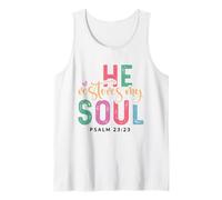 He Restores My Soul Christian Verse Bible Verse Tank Top