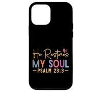 He Restores My Soul - Psalm 23:3 Bible Verse Gift Case for iPhone 12 mini