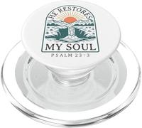 He Restores My Soul - Psalm 23:3 Retro Mountain Christian PopSockets PopGrip for MagSafe