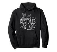 He Restores My Soul Psalm 23:3 Uplifting Spiritual Design Pullover Hoodie