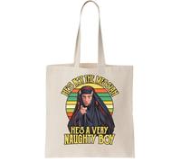 He S Not The Messiah He S A Very Naughty Boy Vintage Canvas Tote Bag - Reusable Cotton Shopping Bag, Natural