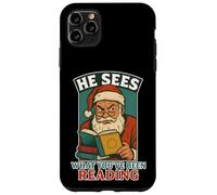 He Sees What You’ve Been Reading Book Lover Funny Santa Case for iPhone 11 Pro Max