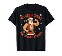He Sees What You've Been Reading Christmas Books Funny Women T-Shirt
