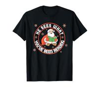 He Sees What You've Been Reading Christmas Santa Book Lover T-Shirt