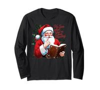 He Sees What You've Been Reading Funny Bookish Christmas Long Sleeve T-Shirt