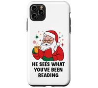 He Sees What You've Been Reading Santa Christmas Book Lovers Case for iPhone 11 Pro Max