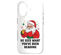 He Sees What You've Been Reading Santa Christmas Book Lovers Case for iPhone 17