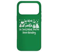 He Sees What You've Been Reading Santa Christmas Book Lovers Case for iPhone 17 Pro Max