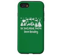 He Sees What You've Been Reading Santa Christmas Book Lovers Case for iPhone SE (2020) / 7/8