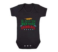 He sees You When You're Drinking [BCX] Baby Grow Vest, 6-12 Months, Black