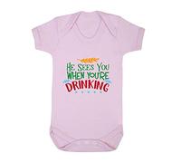 He sees You When You're Drinking [BCX] Baby Grow Vest, 6-12 Months, Pastel Pink