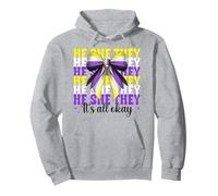 He She They It's All Okay Nonbinary Flag Pride LGBTQ Girl Pullover Hoodie