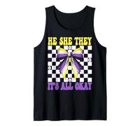 He She They It's All Okay Nonbinary Flag Pride LGBTQ Girl Tank Top