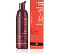 He-Shi Dark Foaming Mousse Instant Fake Tan - Deep Bronze, 150ml | Lightweight fast-absorbing tanning mousse. Delivers an ultra-dark, buildable, sun-kissed glow. Vegan & streak-free.