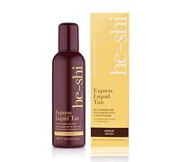 He-Shi Express Liquid Fake Tan - Medium, 150ml | Instant quick-dry formula with a tropical scent. Vegan & streak-free natural medium bronzing glow.