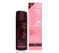 He-Shi Dark Tanning Milk 200ml - Lightweight Fake Tan Milk with Glycerine & Hyaluronic Acid for Silky Hydrated Skin, Dark Bronzed Glow - 96% Natural, Suitable for All Skin Types